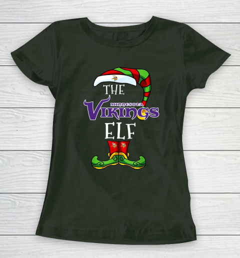 Minnesota Vikings Christmas ELF Funny NFL Women's T-Shirt 4