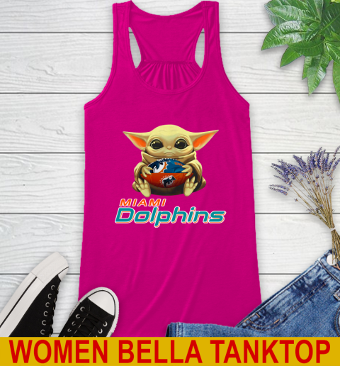 NFL Football Miami Dolphins Baby Yoda Star Wars Shirt Racerback Tank 8