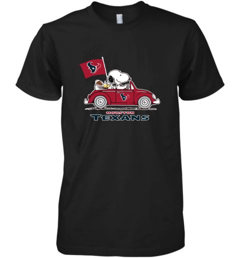 Snoopy And Woodstock Ride The Houston Texans Car NFL Premium Men's T-Shirt