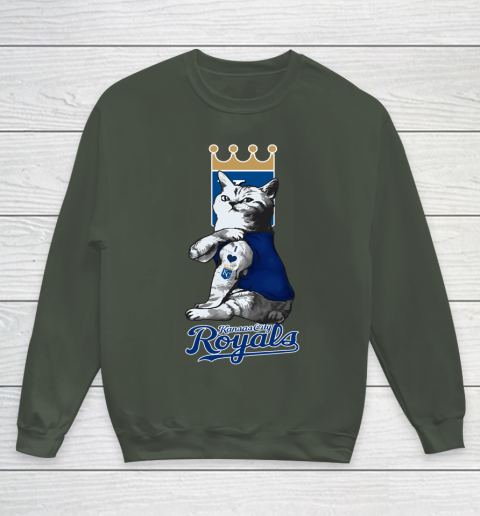 MLB Baseball My Cat Loves Kansas City Royals Youth Sweatshirt 8