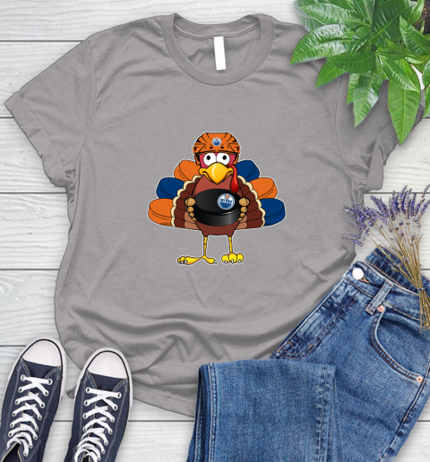 Edmonton Oilers Turkey Thanksgiving Day Women's T-Shirt 6 Edmonton Oilers Turkey Thanksgiving Day Women's T-Shirt - Image 6