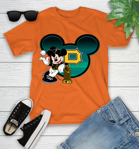 MLB Pittsburgh Pirates The Commissioner's Trophy Mickey Mouse Disney Youth T-Shirt 7