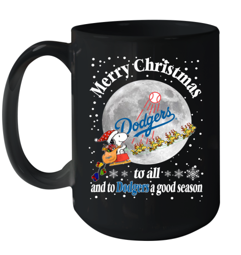 Los Angeles Dodgers Merry Christmas To All And To Dodgers A Good Season MLB Baseball Sports Ceramic Mug 15oz