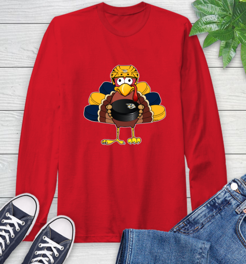 Nashville Predators Turkey Thanksgiving Day Long Sleeve T-Shirt 10