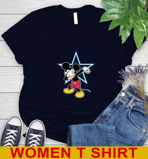 Dallas Cowboys NFL Football Dabbing Mickey Disney Sports Women's T-Shirt - Image 4