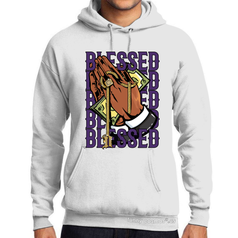 Air Jordan 1 Court Purple Matching Sneaker tshirt Drake Blessed Purple and White Jordan Tshirt