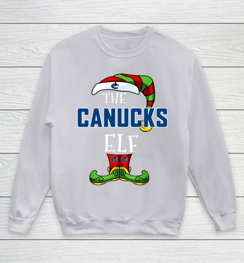 Vancouver Canucks Christmas ELF Funny NHL Youth Sweatshirt 3