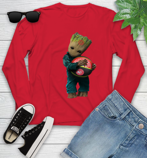 NBA Groot Guardians Of The Galaxy Basketball Sports Atlanta Hawks Youth Long Sleeve 11