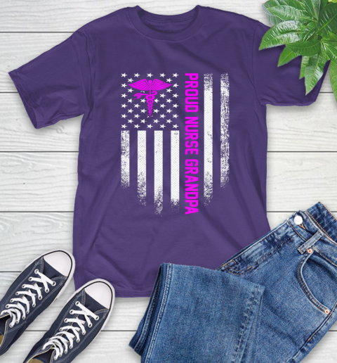Nurse Shirt Vintage USA American Flag Proud Nurse Grandpa Distressed T Shirt T-Shirt 17