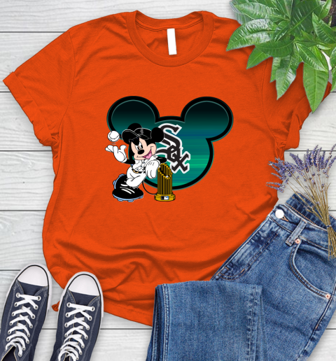 MLB Chicago White Sox The Commissioner's Trophy Mickey Mouse Disney Women's T-Shirt 4