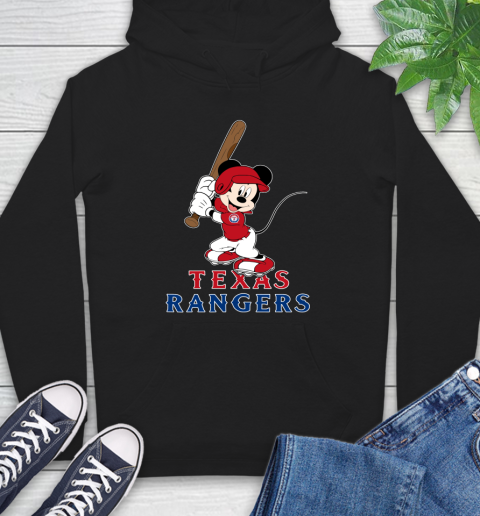 MLB Baseball Texas Rangers Cheerful Mickey Mouse Shirt Hoodie
