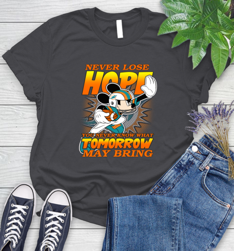 Miami Dolphins NFL Football Mickey Disney Never Lose Hope Women's T-Shirt 8