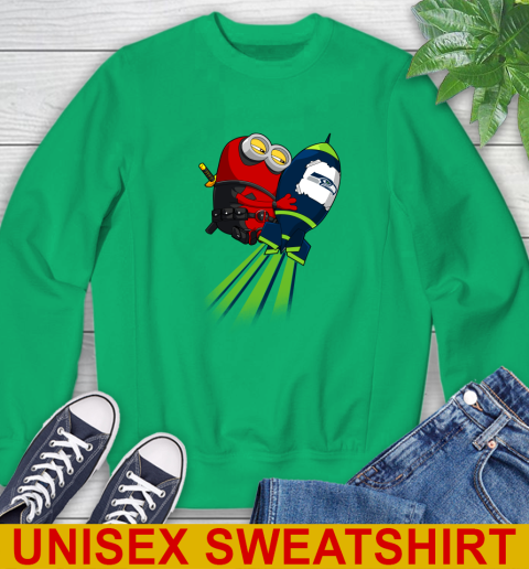 NFL Football Seattle Seahawks Deadpool Minion Marvel Shirt Sweatshirt 8