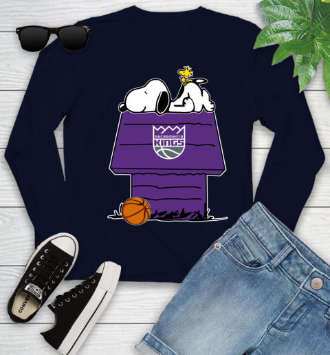 Sacramento Kings NBA Basketball Snoopy Woodstock The Peanuts Movie Youth Long Sleeve 3