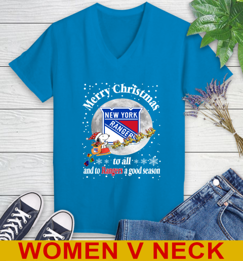New York Rangers Merry Christmas To All And To Rangers A Good Season NHL Hockey Sports Women's V-Neck T-Shirt 7