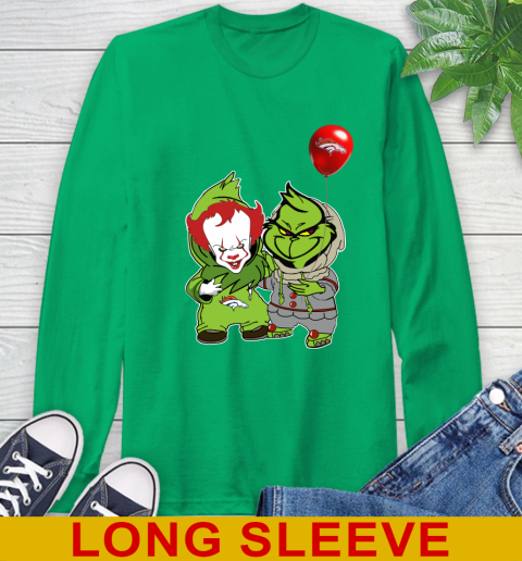 Denver Broncos Baby Pennywise Grinch Christmas NFL Football Long Sleeve T-Shirt 7