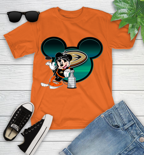 NHL Anaheim Ducks Stanley Cup Mickey Mouse Disney Hockey T Shirt Youth T-Shirt 7