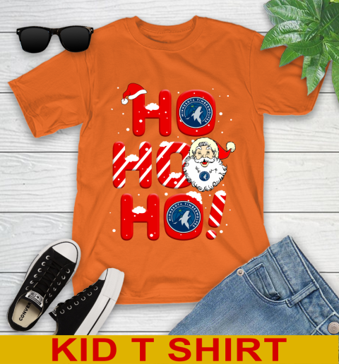 Minnesota Timberwolves NBA Basketball Ho Ho Ho Santa Claus Merry Christmas Shirt Youth T-Shirt 8