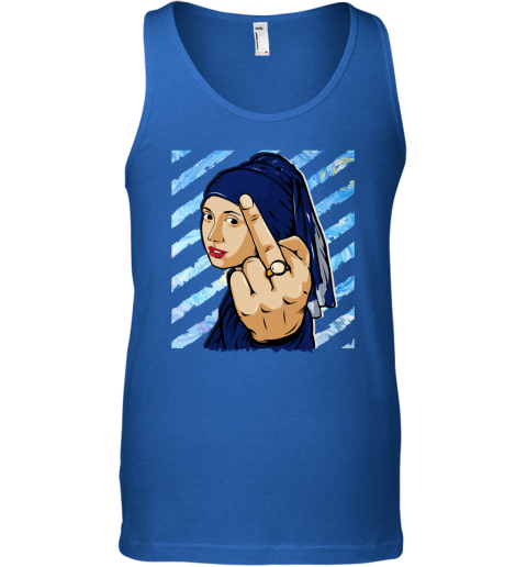 Air Jordan 11 Concord Lows Matching Sneaker Tshirt The Girl With The Pearl Earing Middle Finger Blue and White Jordan Shirt