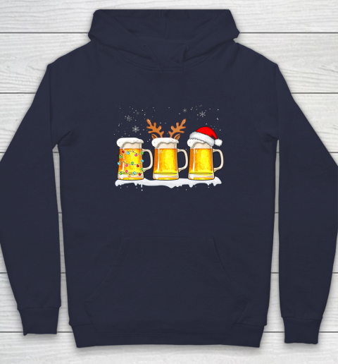 Santa Reindeer And Christmas Light Beer Christmas Pajamas Hoodie