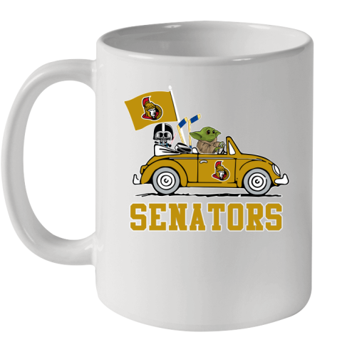 NHL Hockey Ottawa Senators Darth Vader Baby Yoda Driving Star Wars Shirt Ceramic Mug 11oz