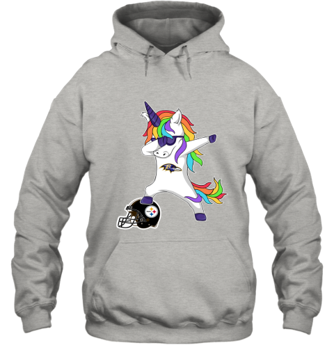 Football Dabbing Unicorn Steps On Helmet Baltimore Ravens Hoodie