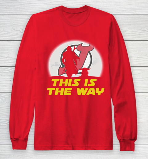 New Jersey Devils NHL Ice Hockey Star Wars Yoda And Mandalorian This Is The Way Long Sleeve T-Shirt 7