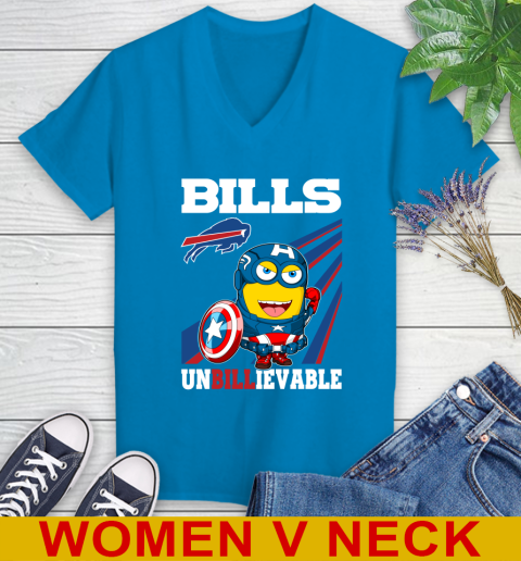 NFL Football Buffalo Bills Captain America Marvel Avengers Minion Shirt Women s V Neck T Shirt