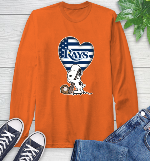 Tampa Bay Rays MLB Baseball The Peanuts Movie Adorable Snoopy Long Sleeve T-Shirt 5