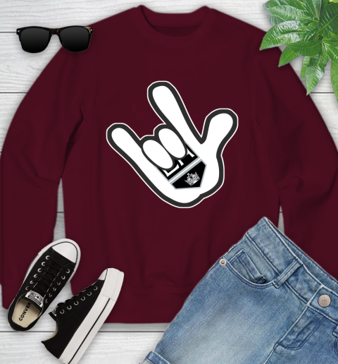 Los Angeles Kings NHL Hockey Mickey Rock Hand Disney Youth Sweatshirt 5