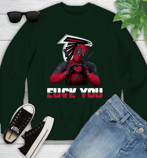 NHL Atlanta Falcons Deadpool Love You Fuck You Football Sports Youth Sweatshirt 9