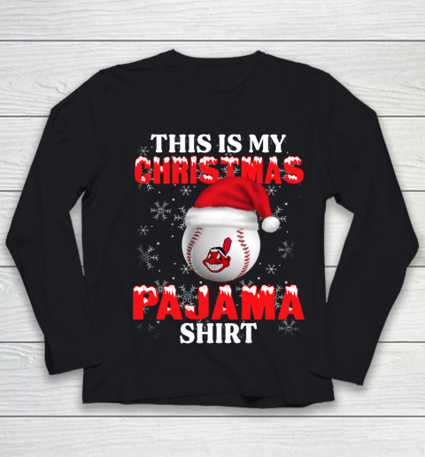 Cleveland Indians This Is My Christmas Pajama Shirt MLB Youth Long Sleeve