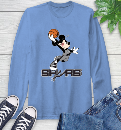 NBA Basketball San Antonio Spurs Cheerful Mickey Mouse Shirt Long Sleeve T-Shirt 12