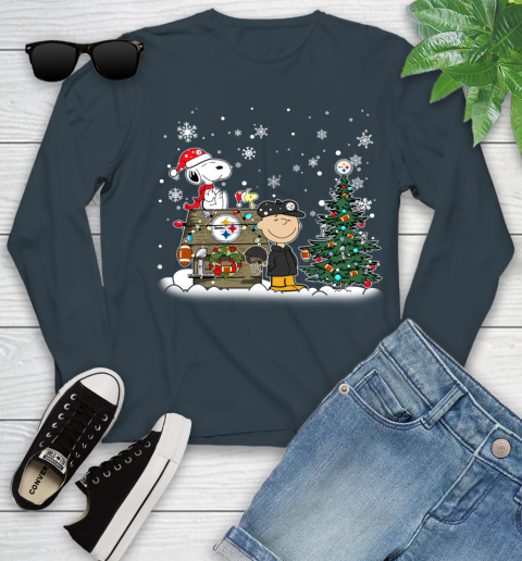 NFL Pittsburgh Steelers Snoopy Charlie Brown Christmas Football Super Bowl Sports Youth Long Sleeve 9