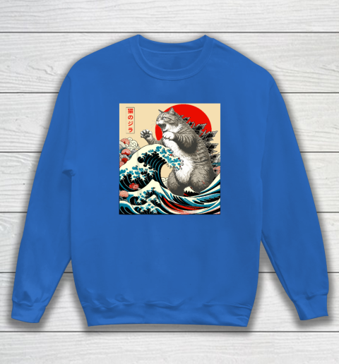 Catzilla Cat Japanese Art Funny Cat Sweatshirt 5