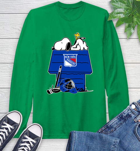 New York Rangers NHL Hockey Snoopy Woodstock The Peanuts Movie Long Sleeve T-Shirt 7