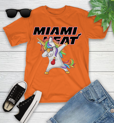 Miami Heat NBA Basketball Funny Unicorn Dabbing Sports Youth T-Shirt 7