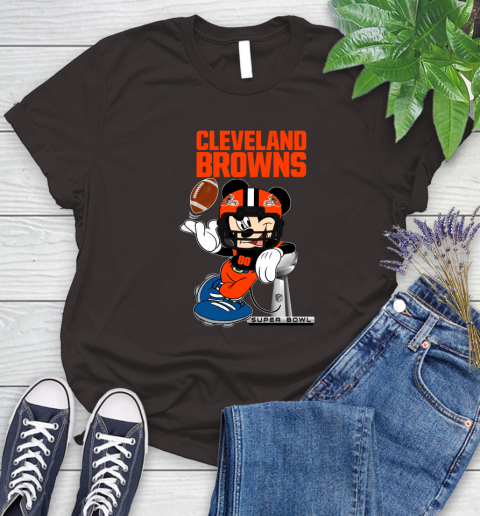 NFL Cleveland Browns Mickey Mouse Disney Super Bowl Football T Shirt Women's T-Shirt 8