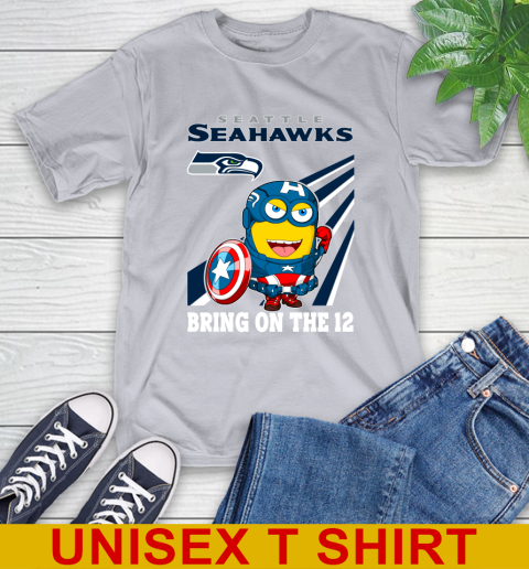 NFL Football Seattle Seahawks Captain America Marvel Avengers Minion Shirt T-Shirt 5