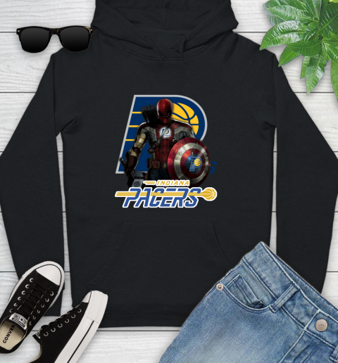 Indiana Pacers NBA Basketball Captain America Thor Spider Man Hawkeye Avengers Youth Hoodie 2