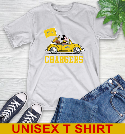 NFL Football Los Angeles Chargers Pluto Mickey Driving Disney Shirt T-Shirt 12