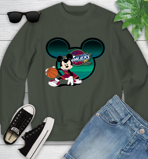 NBA Cleveland Cavaliers Mickey Mouse Disney Basketball Youth Sweatshirt 10