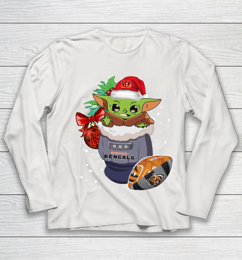 Cincinnati Bengals Christmas Baby Yoda Star Wars Funny Happy NFL Youth Long Sleeve 11