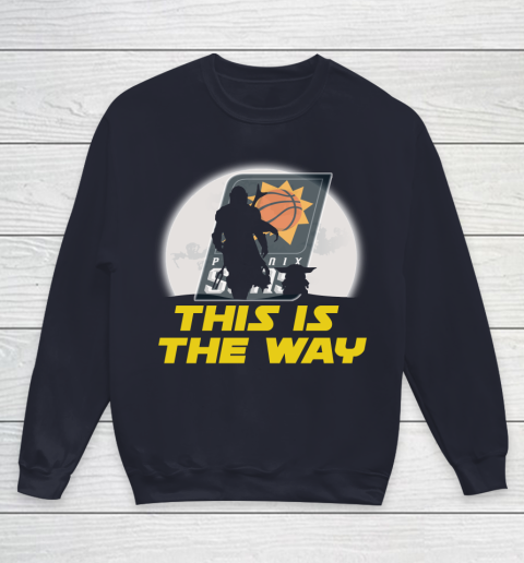 Phoenix Suns NBA Basketball Star Wars Yoda And Mandalorian This Is The Way Youth Sweatshirt 2