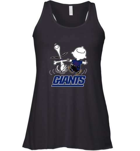 Snoopy And Charlie Brown Happy New York Giants Fans Racerback Tank