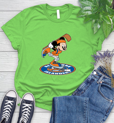 NHL Hockey New York Islanders Cheerful Mickey Disney Shirt Women's T-Shirt 10