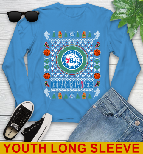 Philadelphia 76ers Merry Christmas NBA Basketball Loyal Fan Youth Long Sleeve 8
