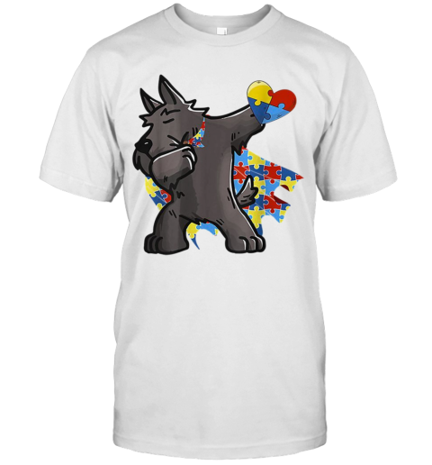 Cute Dabbing Scottie Dog Autism Awareness T-Shirt