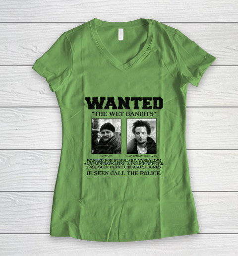 Home Alone Wanted The Wet Bandits Women's V-Neck T-Shirt 5