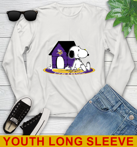 NFL Football Minnesota Vikings Snoopy The Peanuts Movie Shirt Youth Long Sleeve 12